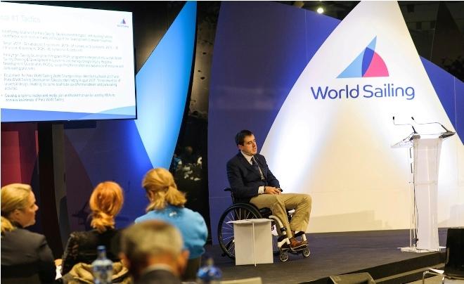 Massimo Dighe presents the Para World Sailing Strategy © Dani Alvarez / World Sailing